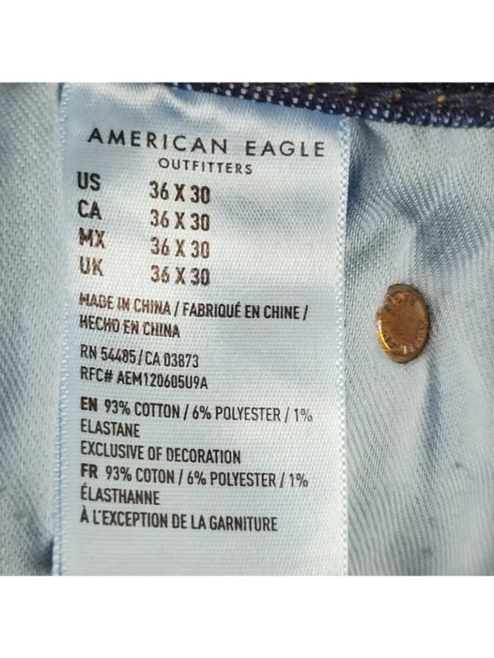 American Eagle Jeans Men 36x29 Blue Next Level Flex Athletic Denim